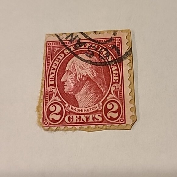 RARE GEORGE WASHINGTON RED 2 CENT STAMP used mail postage vintage vtg USA - Picture 1 of 6